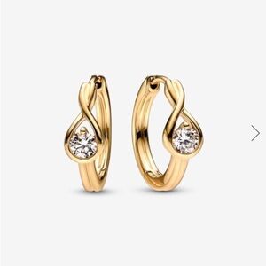 NEW! Pandora Gold Infinite Hoop Earrings